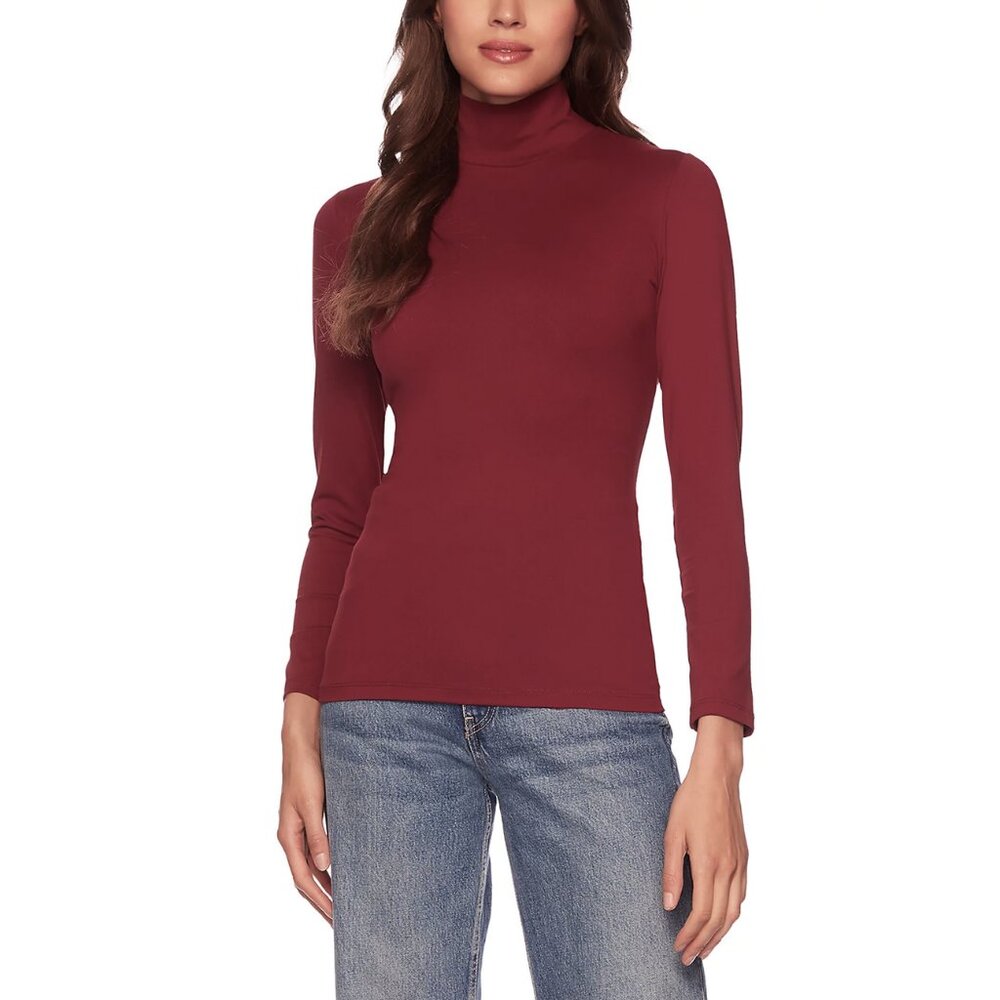 Susan Lazar turtleneck Long Sleeves Bordo Top S $150 - Picture 7 of 9